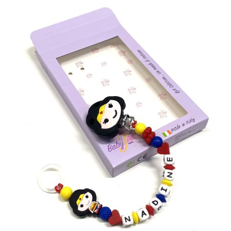 Personalized Silicone Pacifier Clip with Name | Safe