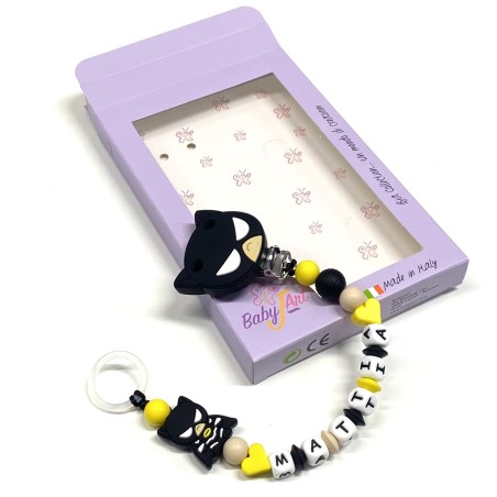 Personalized Silicone Pacifier Clip with Name | Safe