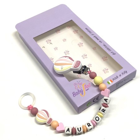 Personalized Silicone Pacifier Clip with Name | Safe