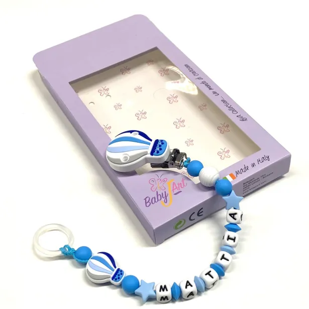 Personalized Silicone Pacifier Clip with Name | Safe