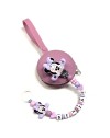 Babyjart Cadeia de chupeta PRESTIGE MINNIE de silicone com nome, adaptador / gancho de chupeta MAM e modelo CHICCO