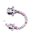 Babyjart silicone dummy chain PRESTIGE MINNIE with name, hook / adapter pacifier MAM and CHICCO