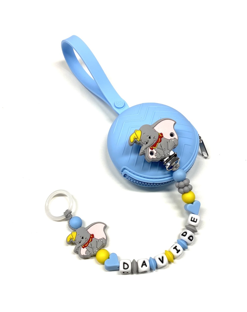 Babyjart Chaîne de tétine en silicone avec nom, crochet / adaptateur de  tétine MAM et CHICCO