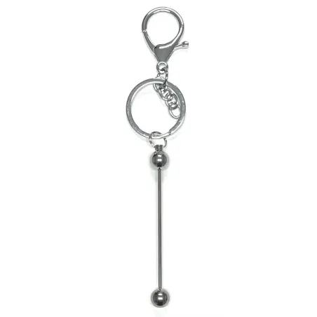 Key Ring with 9 cm Long Stem for Beads | Personalized DIY Keychains