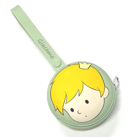 CUSTOMIZE  Round Pacifier Holder Chain Case LITTLE PRINCE SAGE