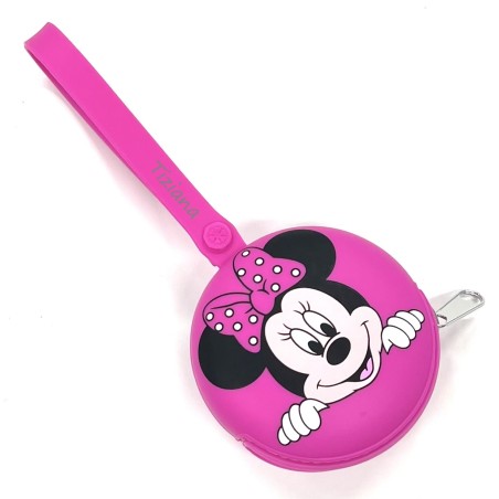 CUSTOMIZE  Round Pacifier Holder Chain Case MINNIE FUCHSIA