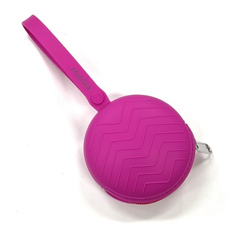 PERSONNALISER Étui à chaîne rond pour porte-sucette FUCHSIA