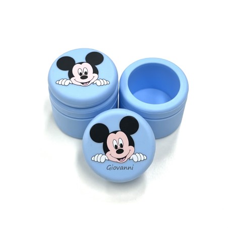 CUSTOMIZE Jar for Milk Teeth SILICONE MICKEY MOUSE PASTEL BLUE