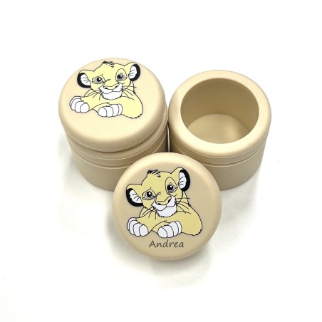 PERSONNALISER Pot Pour Dents de Lait SILICONE LE ROI LION BEIGE