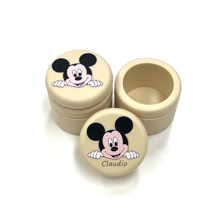 CUSTOMIZE Jar for Milk Teeth SILICONE MICKEY MOUSE BEIGE