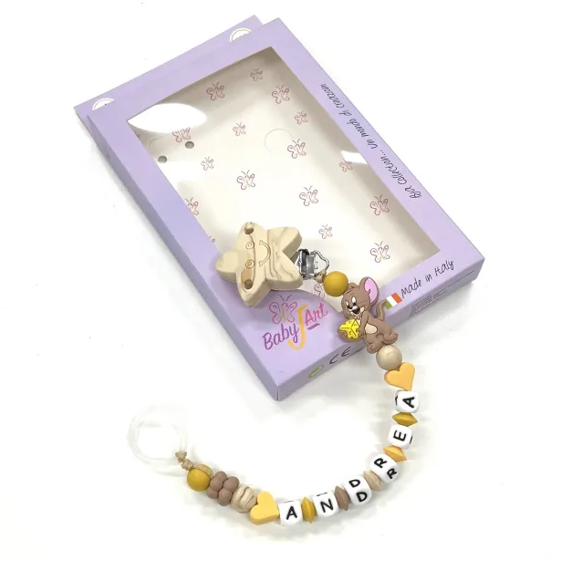 Catenella Portaciuccio in Silicone Personalizzato con Nome | Sicura