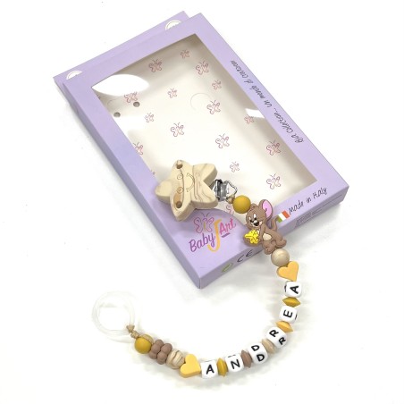 Catenella Portaciuccio in Silicone Personalizzato con Nome | Sicura