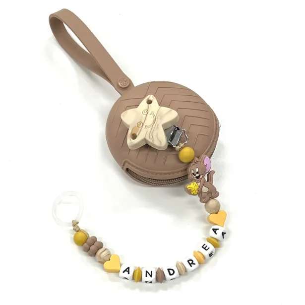 Personalized Silicone Pacifier Clip with Name | Safe