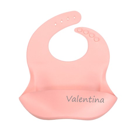 PERSONALIZE Babete de silicone ROSA PASTEL