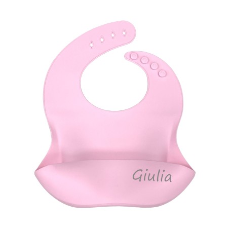 PERSONALIZE Babete de silicone ROSA CLARO