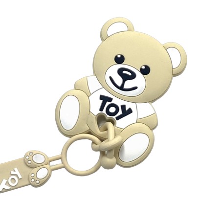 Pacifier chain in silicone FLAT MOSCHINO with name, hook / adapter pacifier MAM and CHICCO