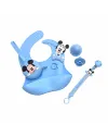 Catenella portaciuccio FLAT TOPOLINO in silicone con nome, gancio/adattatore ciuccio MAM e CHICCO