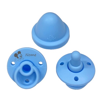 PERSONALIZZA Ciuccio in silicone AZZURRO PASTELLO