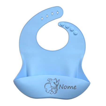 PERSONNALISER Bavoir en silicone BLEU PASTEL