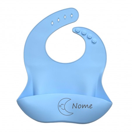 PERSONNALISER Bavoir en silicone BLEU PASTEL