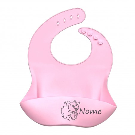 PERSONALIZE Babete de silicone ROSA CLARO