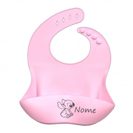 PERSONNALISER Bavoir en silicone ROSE CLAIR