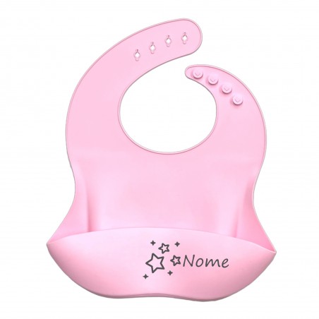 PERSONNALISER Bavoir en silicone ROSE CLAIR