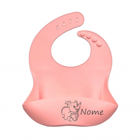 PERSONALIZE Babete de silicone ROSA PASTEL