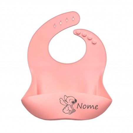 PERSONALIZE Babete de silicone ROSA PASTEL