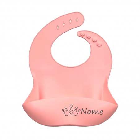 PERSONALIZE Babete de silicone ROSA PASTEL