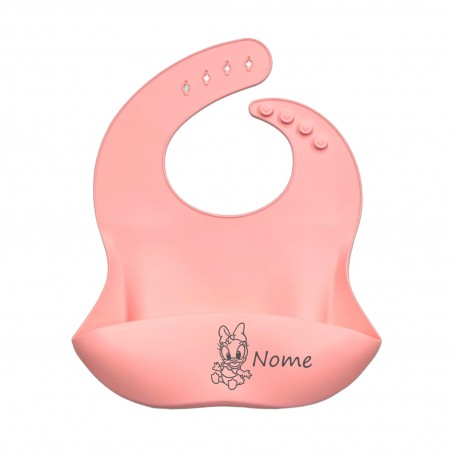 PERSONALIZE Babete de silicone ROSA PASTEL