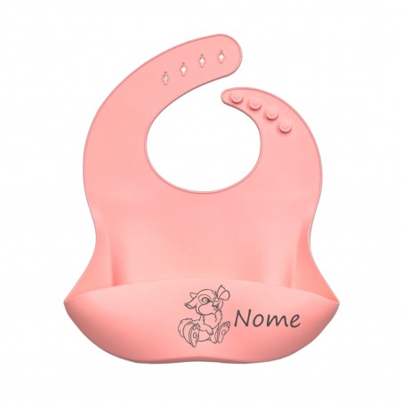 PERSONALIZE Babete de silicone ROSA PASTEL