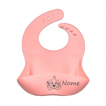 PERSONALIZE Babete de silicone ROSA PASTEL