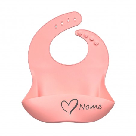 PERSONALIZE Babete de silicone ROSA PASTEL