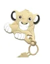 Pacifier chain in silicone FLAT LION BEIGE  with name, hook / adapter pacifier MAM and CHICCO