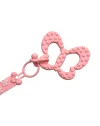 Chaîne de tétine FLAT MARGUERITE ROSE PASTEL en silicone avec nom, crochet/adaptateur de tétine MAM/CHICCO