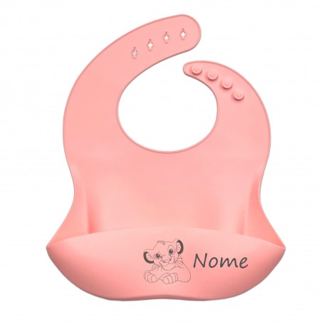 PERSONALIZA Babero de silicona ROSA PASTEL