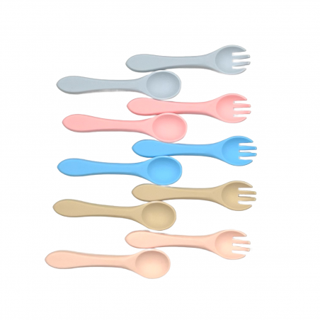 Couverts Bébé en Silicone Personnalisés avec Nom et Image | Diversific