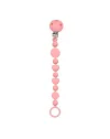 Pacifier chain in silicone BUBBLE PASTEL PINK with name, hook / adapter pacifier MAM and CHICCO