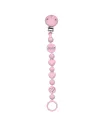 Chaîne de tétine BUBBLE ROSE CLAIR en silicone avec nom, crochet / adaptateur de tétine MAM et CHICCO