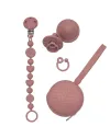 Catenella portaciuccio BUBBLE BLUSH in silicone con nome, gancio/adattatore ciuccio MAM e CHICCO