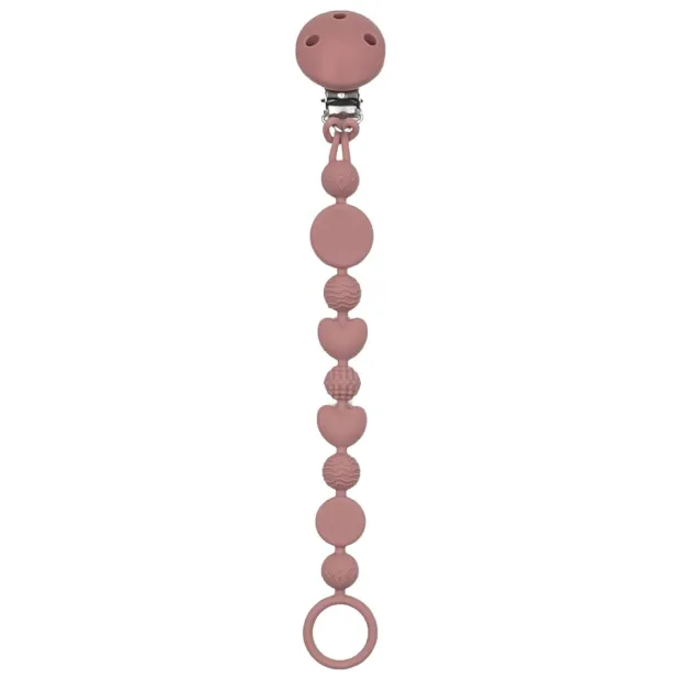 Catenella portaciuccio BUBBLE BLUSH in silicone con nome, gancio/adattatore ciuccio MAM e CHICCO