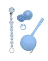 Pacifier chain in silicone BUBBLE ICE with name, hook / adapter pacifier MAM and CHICCO