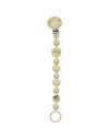 Catenella portaciuccio BUBBLE BEIGE in silicone con nome, gancio/adattatore ciuccio MAM e CHICCO