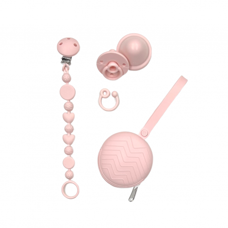 Pacifier chain in silicone BUBBLE TALCUM POWDER with name, hook / adapter pacifier MAM and CHICCO
