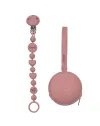 Catenella portaciuccio BUBBLE BLUSH in silicone con nome, gancio/adattatore ciuccio MAM e CHICCO
