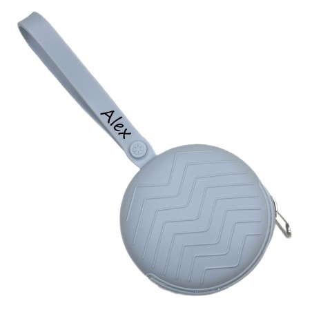 CUSTOMIZE  Round Pacifier Holder Chain Case ICE