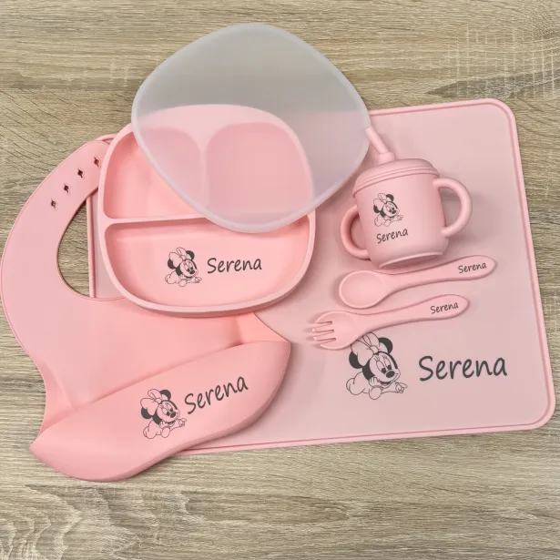 Assiette en Silicone Personnalisée avec Nom et Image | Bébé
