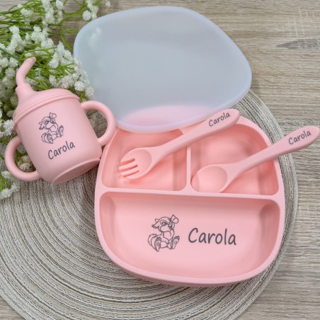 Prato de Silicone com Nome e Imagem Personalizados