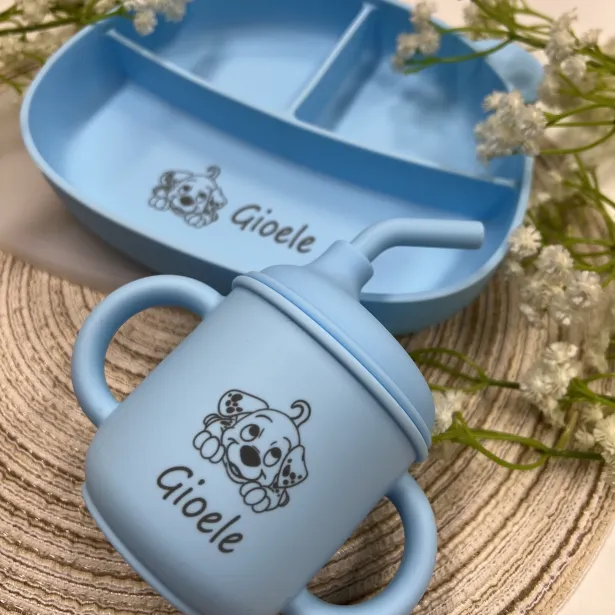 Personalisierter Silikon-Teller mit Name & Bild | Babygeschenk